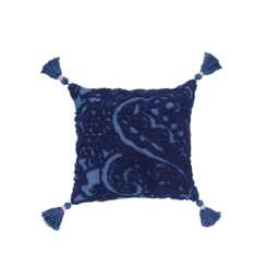 Joules Paisley Needle Point Cushion 45cm x 45cm, Royal Blue