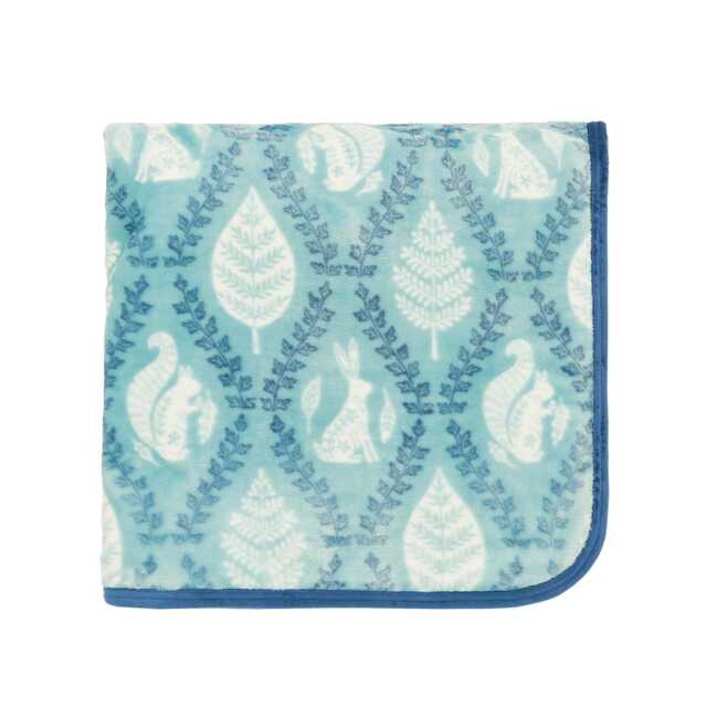 Helena Springfield Harvest Moon Woodland Trellis Fleece Throw, Blue - image 1