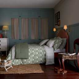 Joules Juliette Stamp Super Kingsize Duvet Cover Set, Green - thumbnail 2