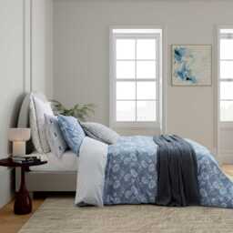Bedeck of Belfast Miya Single Duvet Cover Set, Chambray Blue - thumbnail 2