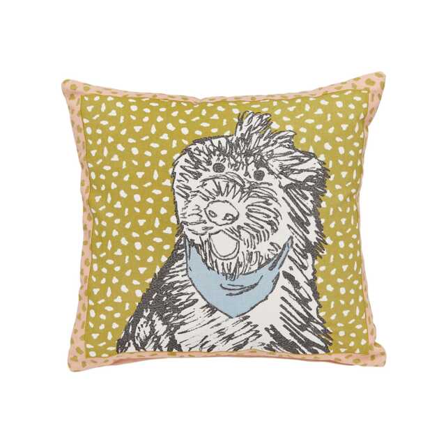 Scion Doggy Day Care Cushion 45cm x 45cm, Mustard - image 1