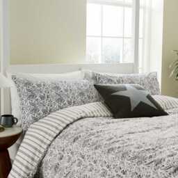 Helena Springfield Long Island Byron Single Duvet Cover Set, Grey & Linen - thumbnail 1