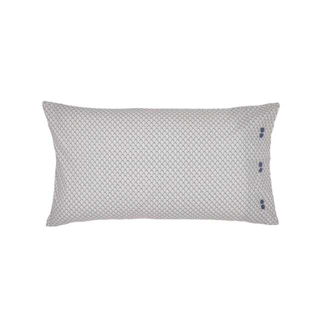 Bedeck of Belfast Lorelei Pair of Standard Pillowcases, Powder Blue & Linen - image 1