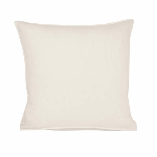 Murmur Linen Rich Plain Dye Still Square Euro Pillowcase, Ivory - image 1
