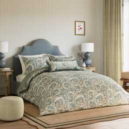 Sanderson x National Trust Tilia Lime Double Duvet Cover Set, Soft Teal - thumbnail 2