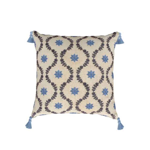 V&A Onslow Trellis Cushion 45cm x 45cm, Blue - image 1