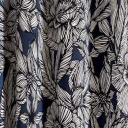 "Ted Baker Vietnm Lined Curtains 90"" x 54"", Navy" - thumbnail 1