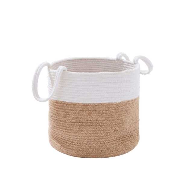 Storage Basket - Medium, Natural/White - image 1