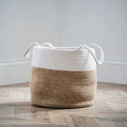 Storage Basket - Medium, Natural/White - thumbnail 2