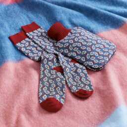 Land & Shore Seedling Hot Water Bottle Cover, Blue/Red - thumbnail 2