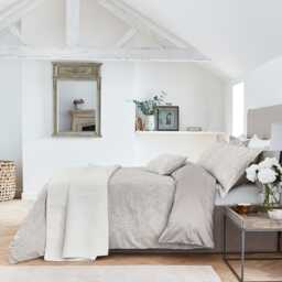 William Morris, Pure Strawberry Thief Single Duvet Cover, Pebble - thumbnail 1