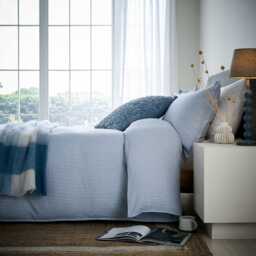 Murmur Alia Washed Gingham Double Duvet Cover Set, Ballintoy Blue - thumbnail 2