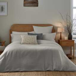 Murmur Lida Pair of Square Oxford Pillowcases, Cloud Grey - thumbnail 2