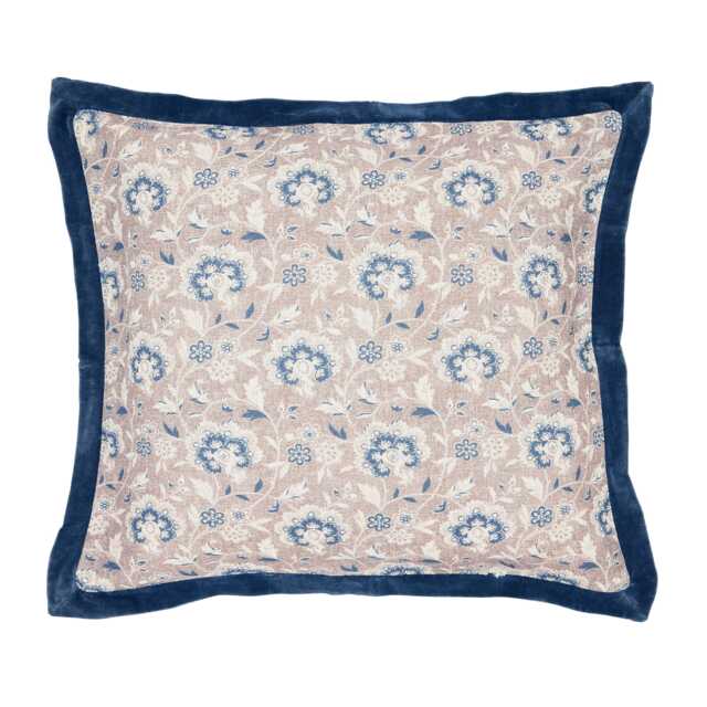 Bedeck of Belfast Lorelei Cushion 50cm x 50cm, Powder Blue & Linen - image 1