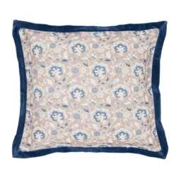Bedeck of Belfast Lorelei Cushion 50cm x 50cm, Powder Blue & Linen