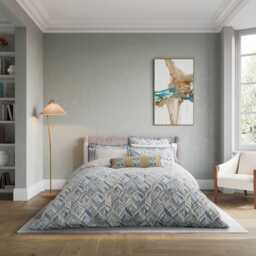Bedeck of Belfast Rayanne Super Kingsize Duvet Cover Set, Soft Teal & Green - thumbnail 2