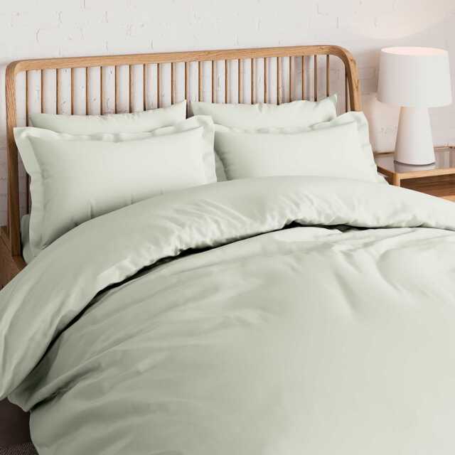 By Bedeck 500 Thread Count Plain Dye Single Duvet Cover, Sage-B - image 1