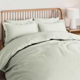 By Bedeck 500 Thread Count Plain Dye Single Duvet Cover, Sage-B - thumbnail 1