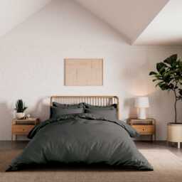 By Bedeck 500 Thread Count Plain Dye Pair of Oxford Pillowcases, Grey - thumbnail 2