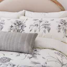 Sanderson Etchings & Rose Super Kingsize Duvet Cover SET, Ivory/Dove Silver - thumbnail 1