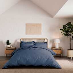 By Bedeck 500 Thread Count Plain Dye Pair of Oxford Pillowcases, Navy - thumbnail 2