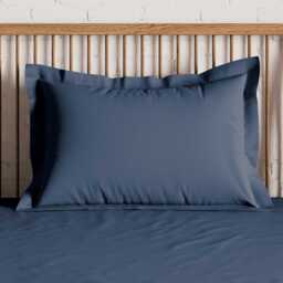 By Bedeck 500 Thread Count Plain Dye Pair of Oxford Pillowcases, Navy - thumbnail 1