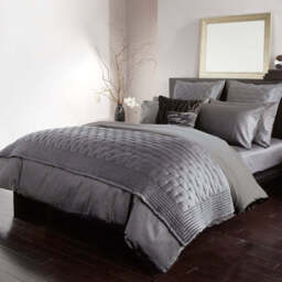 Donna Karan Essential Silk Filled Lightweight Quilted Double Throw, Charcoal - thumbnail 2