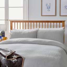 Helena Springfield Long Island Muslin Double Duvet Cover SET, Silver