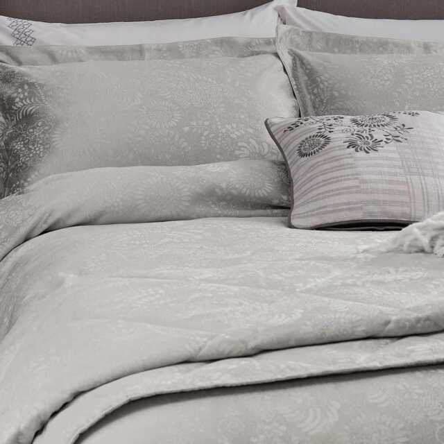 1951 Kina Quilted Throw, Silver - image 1