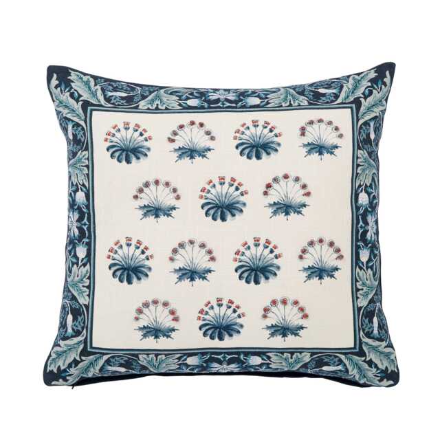 William Morris - V&A Earthly Paradise Cushion 45cm x 45cm, Teal & Sea Green - image 1