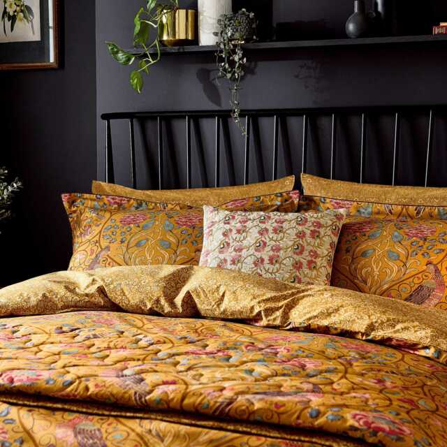William Morris Seasons By May Single Duvet Cover Set, Saffron - image 1