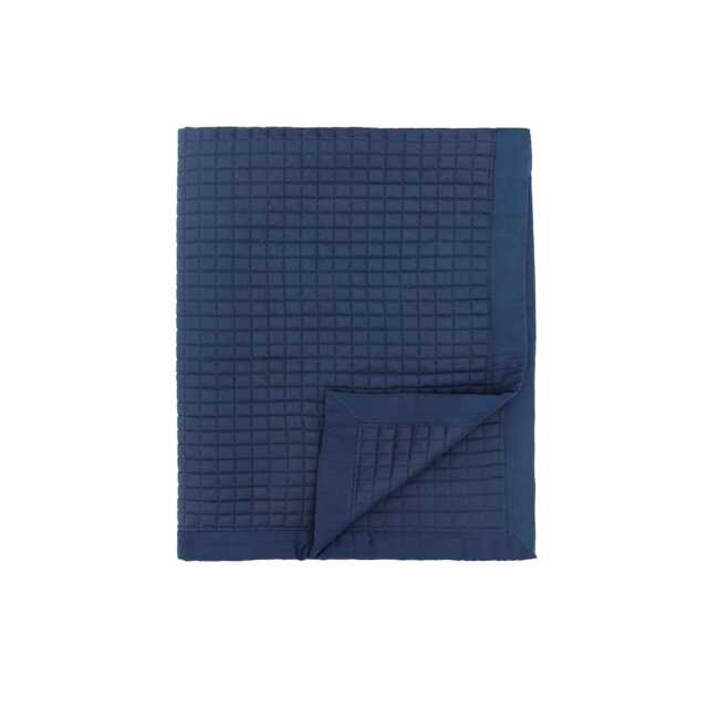 Bedeck of Belfast Lorelei Quilted Throw, Powder Blue & Linen - image 1