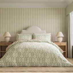 Sanderson Java Super Kingsize Duvet Cover SET, Sage/Pink Clay - thumbnail 2