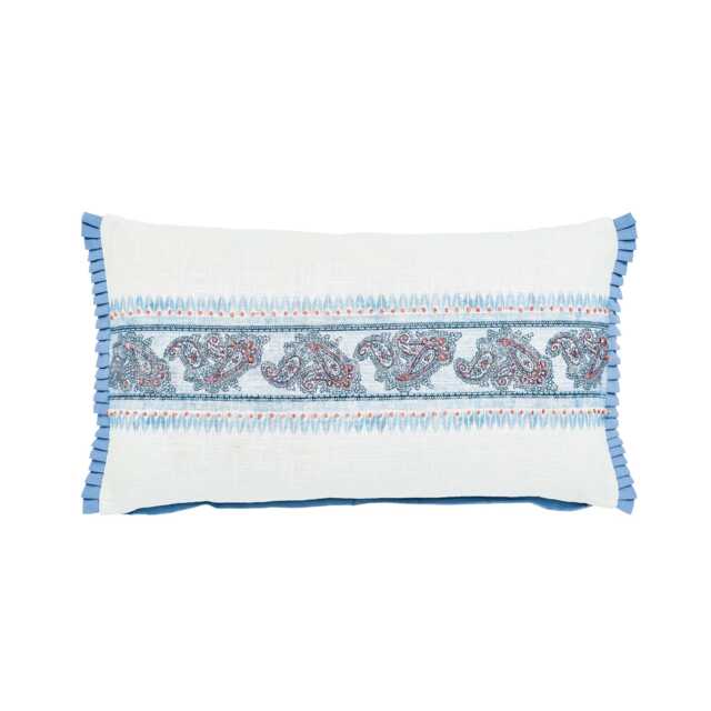 Bedeck of Belfast Este/Seren Cushion 70cm x 40cm, Blue/Red - image 1