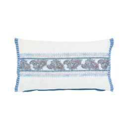 Bedeck of Belfast Este/Seren Cushion 70cm x 40cm, Blue/Red - thumbnail 1