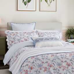 Bedeck of Belfast Este/Seren Cushion 70cm x 40cm, Blue/Red - thumbnail 2