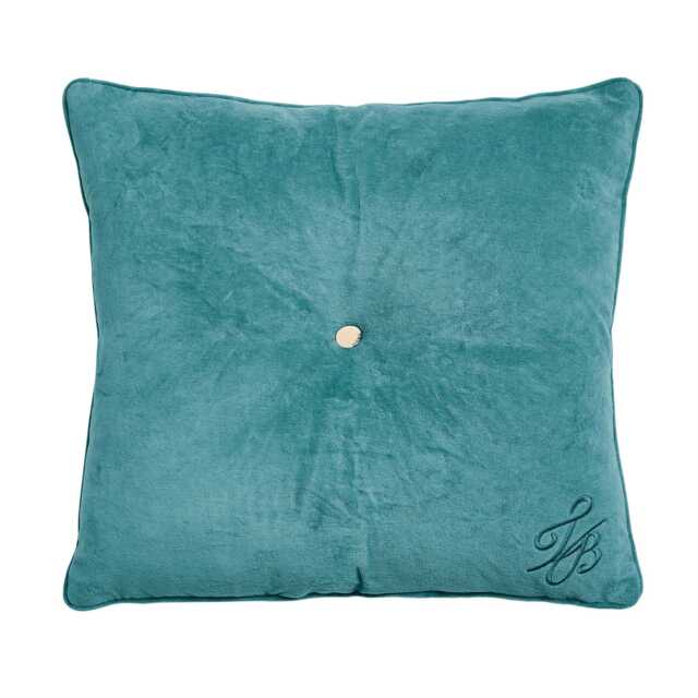 Ted Baker Branded Button Cushion 50cm x 50cm, Teal - image 1
