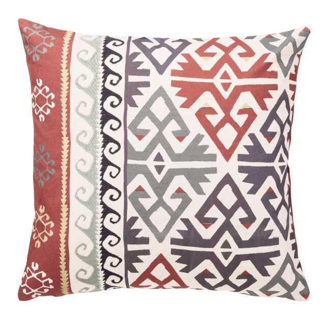 William Morris Crown Imperial Embroidered Cushion 50cm x 50cm, Red - image 1