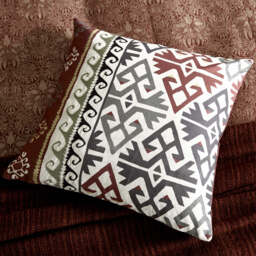 William Morris Crown Imperial Embroidered Cushion 50cm x 50cm, Red - thumbnail 2
