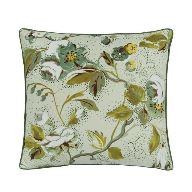 English Heritage Craven Street Floral Cushion 50cm x 50cm, Sage - image 1