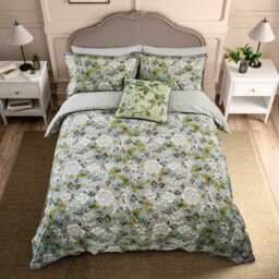 English Heritage Craven Street Floral Cushion 50cm x 50cm, Sage - thumbnail 2