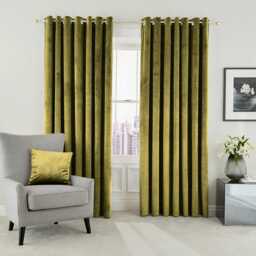 "Helena Springfield Escala Lined Curtains 66"" x 54"", Olive"