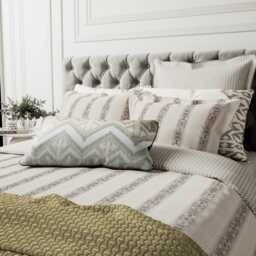 Bedeck of Belfast Hemma Oxford Pillowcase, Linen/Chartreuse - thumbnail 2