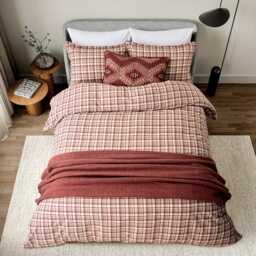 Bedeck of Belfast Navajo Cushion 70cm x 40cm, Red/Natural - thumbnail 2