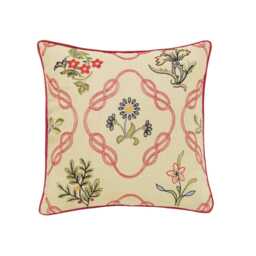 William Morris Strawberry Thief Cushion, Crimson - thumbnail 1