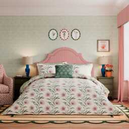 Sanderson x National Trust Catherinae Single Duvet Cover Set, Fuschia - thumbnail 2
