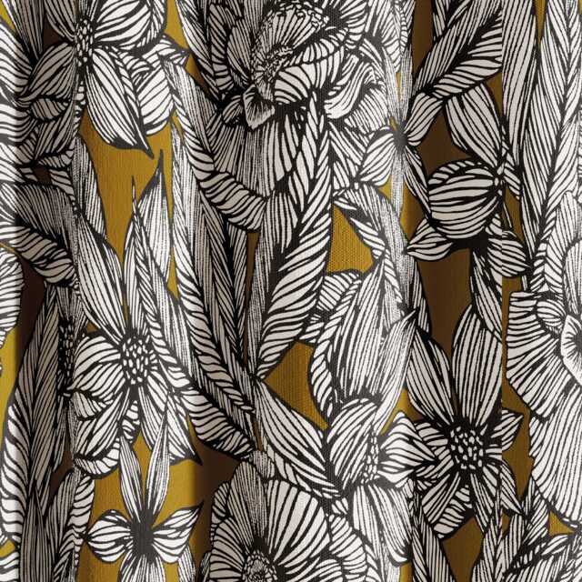 "Ted Baker Vietnm Lined Curtains 66"" x 72"", Gold" - image 1