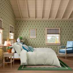 Joules Ticking Stripe Super Kingsize Duvet Cover Set, Blue/Green - thumbnail 2