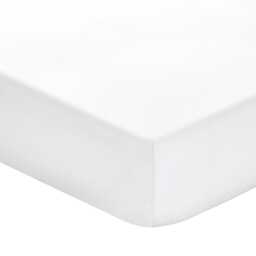 1951 Plain Dye Percale Super Kingsize Fitted Sheet, White