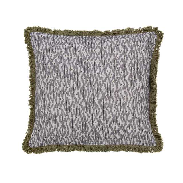 Bedeck of Belfast Kaiza Cushion 50cm x 50cm, Charcoal & Silver